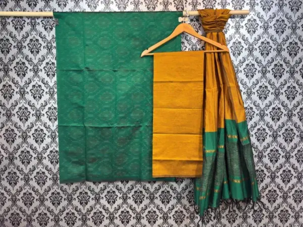 Pochampally Ikkat Silk Mix Unstitched Ethnic Dress Materials -CKSMDM0008