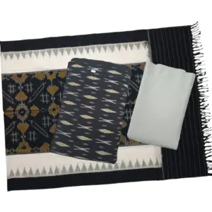 Pochampally Double Ikkat Cotton Dress Materials Unstitched Ethnic Suits - DIDM00011