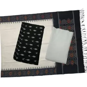 Pochampally Double Ikkat Cotton Dress Materials Unstitched Ethnic Suits - DIDM00015