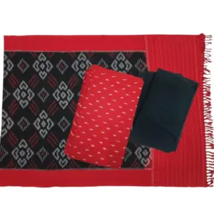 Pochampally Double Ikkat Cotton Dress Materials Unstitched Ethnic Suits - DIDM00029
