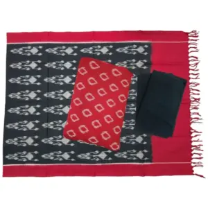 Pochampally Double Ikkat Cotton Dress Materials Unstitched Ethnic Suits - DIDM00032