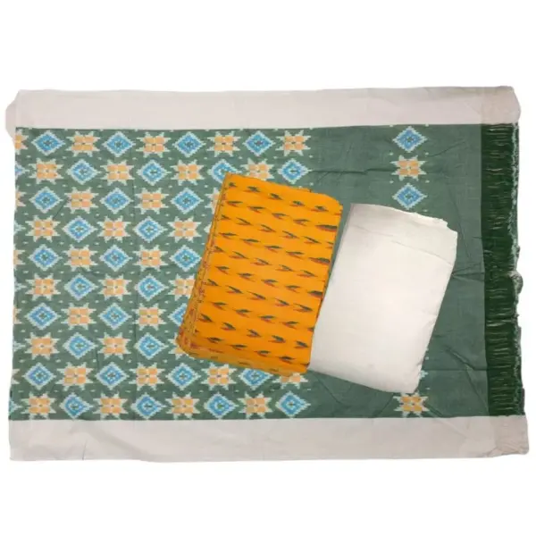 Pochampally Double Ikkat Cotton Dress Materials Unstitched Ethnic Suits - DIDM00033