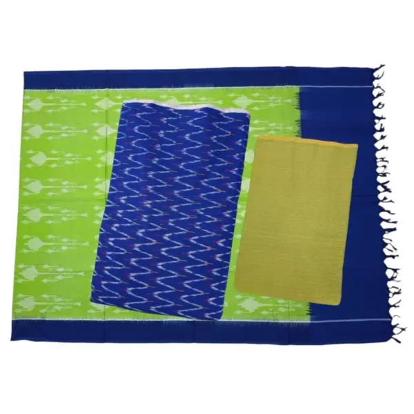 Pochampally Double Ikkat Cotton Dress Materials Unstitched Ethnic Suits - DIDM00039