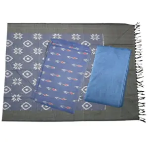 Pochampally Double Ikkat Cotton Dress Materials Unstitched Ethnic Suits - DIDM00040