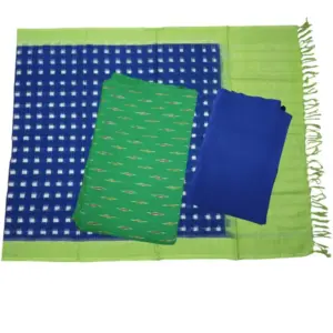 Pochampally Double Ikkat Cotton Dress Materials Unstitched Ethnic Suits - DIDM00048