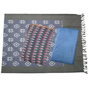 Pochampally Double Ikkat Cotton Dress Materials Unstitched Ethnic Suits - DIDM00053