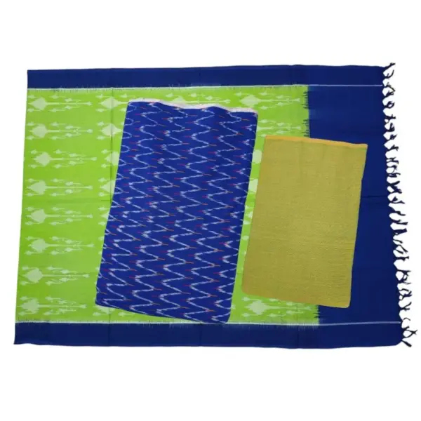 Pochampally Double Ikkat Cotton Dress Materials Unstitched Ethnic Suits - DIDM00056