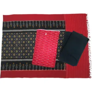 Pochampally Double Ikkat Cotton Dress Materials Unstitched Ethnic Suits - DIDM00066