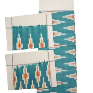 Pochampally Ikkat HandWovened 100% Cotton Double Bedsheet with 2 Pillow Covers - IKDB00068