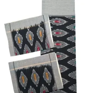 Pochampally Ikkat HandWovened 100% Cotton Double Bedsheet with 2 Pillow Covers - IKDB00069
