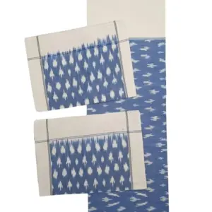 Pochampally Ikkat HandWovened 100% Cotton Double Bedsheet with 2 Pillow Covers - IKDB00080