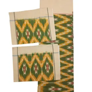 Pochampally Ikkat HandWovened 100% Cotton Double Bedsheet with 2 Pillow Covers - IKDB00083