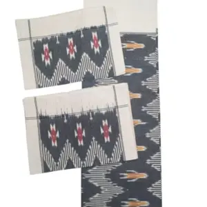 Pochampally Ikkat HandWovened 100% Cotton Double Bedsheet with 2 Pillow Covers - IKDB00084