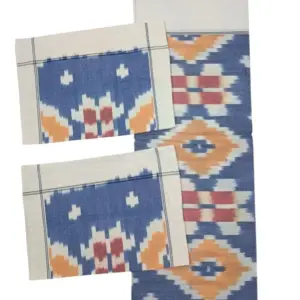 Pochampally Ikkat HandWovened 100% Cotton Double Bedsheet with 2 Pillow Covers - IKDB00090