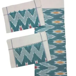 Pochampally Ikkat HandWovened 100% Cotton Double Bedsheet with 2 Pillow Covers - IKDB00092