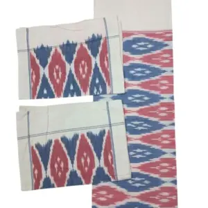 Pochampally Ikkat HandWovened 100% Cotton Double Bedsheet with 2 Pillow Covers - IKDB00094
