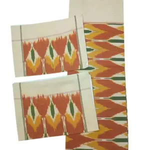Pochampally Ikkat HandWovened 100% Cotton Double Bedsheet with 2 Pillow Covers - IKDB00096