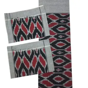 Pochampally Ikkat HandWovened 100% Cotton Double Bedsheet with 2 Pillow Covers - IKDB00097