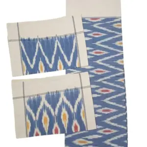 Pochampally Ikkat HandWovened 100% Cotton Double Bedsheet with 2 Pillow Covers - IKDB00099