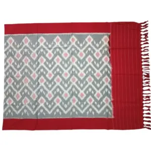 Pochampally Double ikkat cotton Dupattas | Double Weaving Handloom  | Length 2.5 Meters - IKD00011