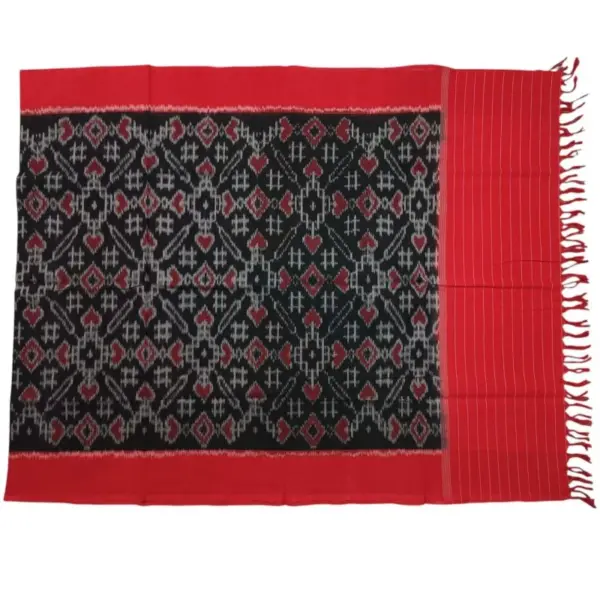 Pochampally Double ikkat cotton Dupattas | Double Weaving Handloom  | Length 2.5 Meters - IKD00014
