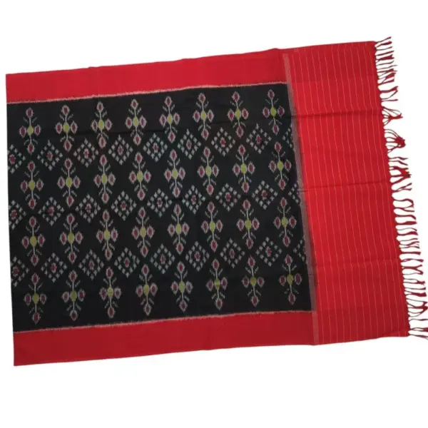 Pochampally Double ikkat cotton Dupattas | Double Weaving Handloom  | Length 2.5 Meters - IKD00016