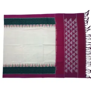Pochampally Double ikkat cotton Dupattas | Double Weaving Handloom  | Length 2.5 Meters - IKD00018