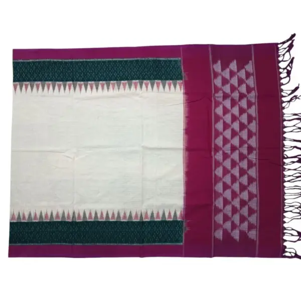 Pochampally Double ikkat cotton Dupattas | Double Weaving Handloom  | Length 2.5 Meters - IKD00018