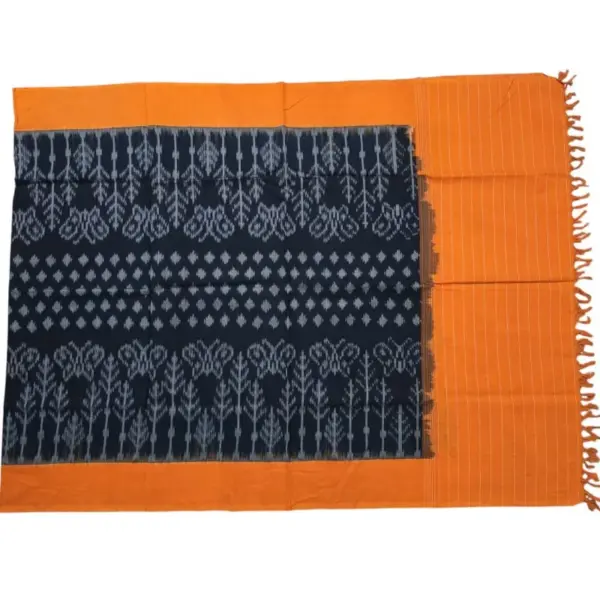 Pochampally Double ikkat cotton Dupattas | Double Weaving Handloom  | Length 2.5 Meters - IKD00019