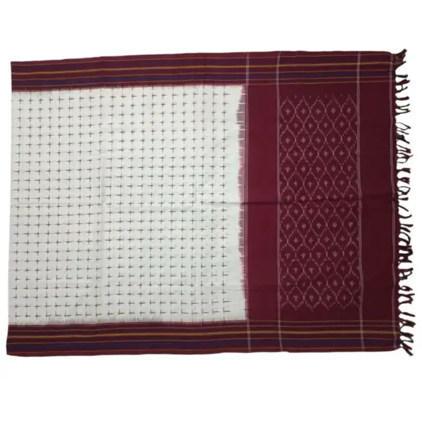 Pochampally Double ikkat cotton Dupattas | Double Weaving Handloom  | Length 2.5 Meters - IKD0003
