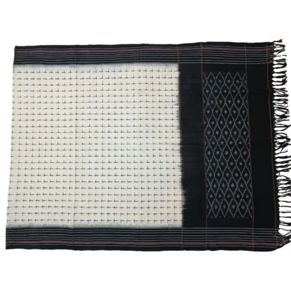 Pochampally Double ikkat cotton Dupattas | Double Weaving Handloom  | Length 2.5 Meters - IKD00041