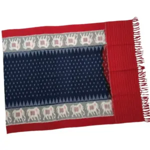 Pochampally Double ikkat cotton Dupattas | Double Weaving Handloom  | Length 2.5 Meters - IKD00044
