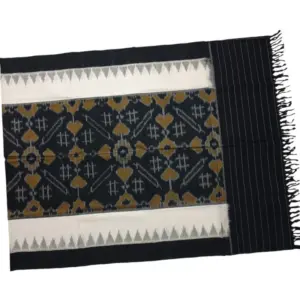 Pochampally Double ikkat cotton Dupattas | Double Weaving Handloom  | Length 2.5 Meters - IKD0005