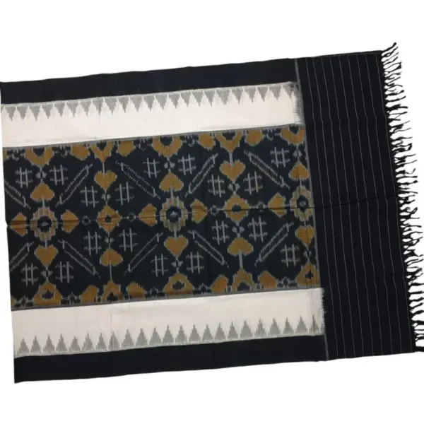 Pochampally Double ikkat cotton Dupattas | Double Weaving Handloom  | Length 2.5 Meters - IKD0005
