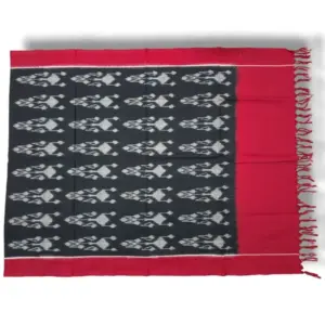 Pochampally Double ikkat cotton Dupattas | Double Weaving Handloom  | Length 2.5 Meters - IKD00051