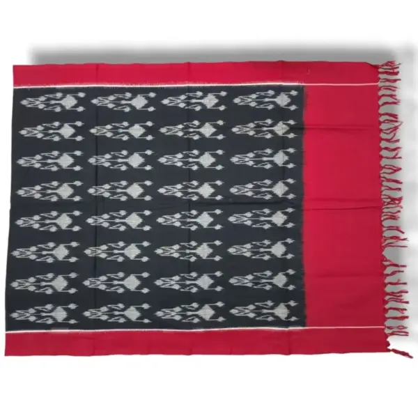 Pochampally Double ikkat cotton Dupattas | Double Weaving Handloom  | Length 2.5 Meters - IKD00051