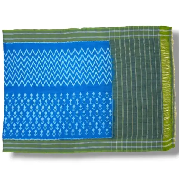 Pochampally Double ikkat cotton Dupattas | Double Weaving Handloom  | Length 2.5 Meters - IKD00057