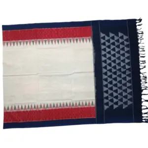 Pochampally Double ikkat cotton Dupattas | Double Weaving Handloom  | Length 2.5 Meters - IKD0006