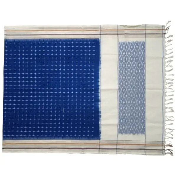 Pochampally Double ikkat cotton Dupattas | Double Weaving Handloom  | Length 2.5 Meters - IKD0009