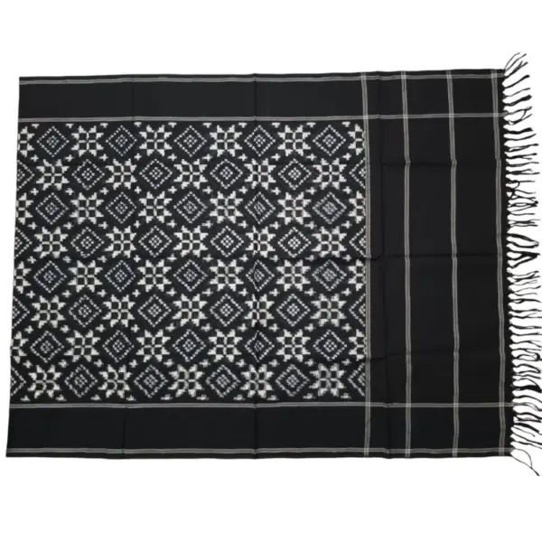 Pochampally Ikkat Telia Rumal Handloom cotton Dupattas | Length 2.5 Meters - IKTD00010