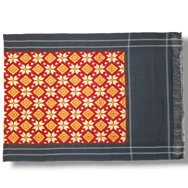 Pochampally Ikkat Telia Rumal Handloom cotton Dupattas | Length 2.5 Meters - IKTD00017
