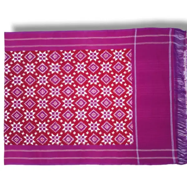 Pochampally Ikkat Telia Rumal Handloom cotton Dupattas | Length 2.5 Meters - IKTD00018