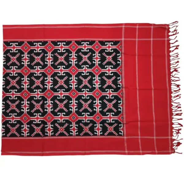 Pochampally Ikkat Telia Rumal Handloom cotton Dupattas | Length 2.5 Meters - IKTD0002