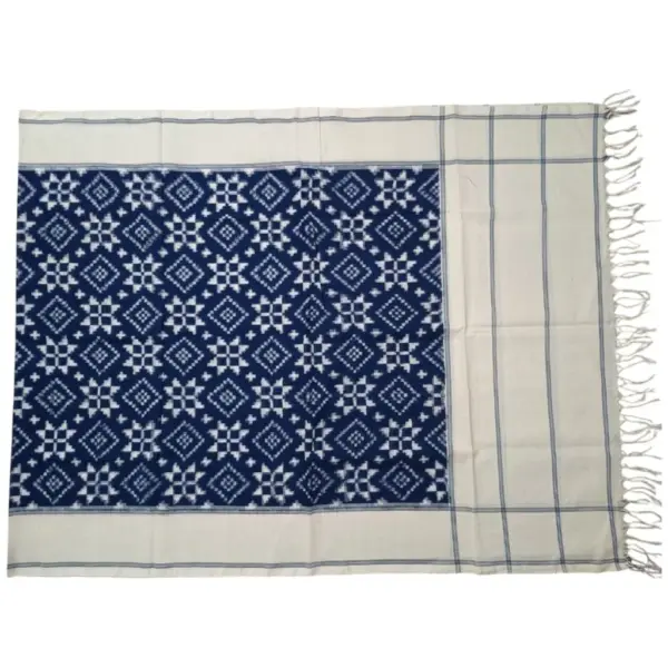 Pochampally Ikkat Telia Rumal Handloom cotton Dupattas | Length 2.5 Meters - IKTD0003