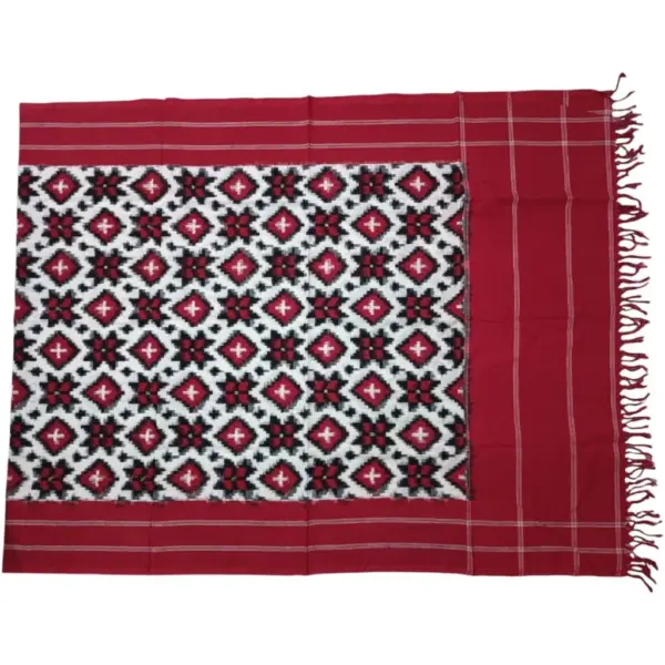 Pochampally Ikkat Telia Rumal Handloom cotton Dupattas | Length 2.5 Meters - IKTD0008