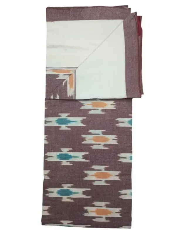 Pochampally Ikkat HandWovened 100% Cotton Single Bedsheet No Pillow Covers - ISB00029