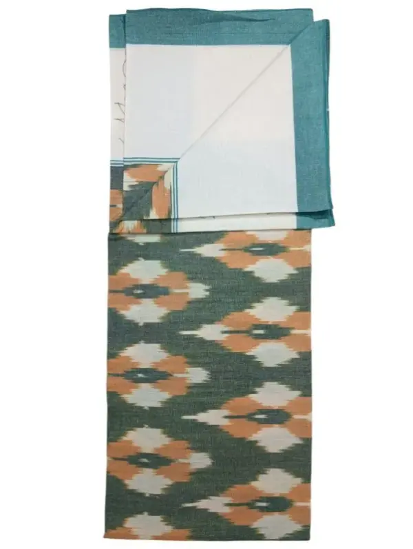 Pochampally Ikkat HandWovened 100% Cotton Single Bedsheet No Pillow Covers - ISB00033