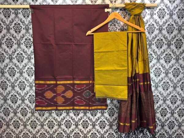 Pochampally Ikkat Silk Mix Unstitched Ethnic Dress Materials -CKSMDM00011
