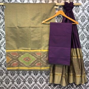 Pochampally Ikkat Silk Mix Unstitched Ethnic Dress Materials -CKSMDM00013