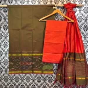Pochampally Ikkat Silk Mix Unstitched Ethnic Dress Materials -CKSMDM00016